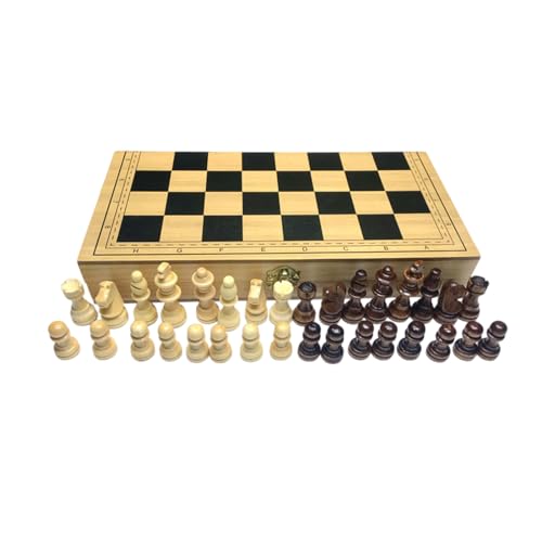 OVERTOYOU Faltbares Schach-Set aus Holz, zarte Handarbeit, Schachbrett-Set, Schachbrett-Set für Kinder und Erwachsene, Reiseschachspiel, Reiseschachspiel-Set von OVERTOYOU