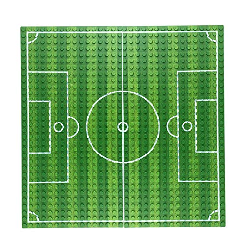 OVERWELL Bauplatte Fußball Platte Baustein Grundplatte, kompatibel mit Lego, 25,4 x 25,4 cm von OVERWELL