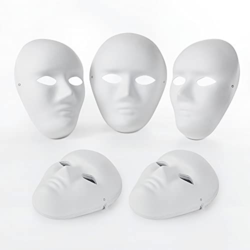 K-Musculo OVISEEN 10 Stück DIY Weiße Papier Maske aus Pappe zum Bemalen Weiße Maskerade-Masken Überstreichbare Papiermasken für Karneval, Cosplay, Halloween Party (9,45 x 7,28 Zoll) von K-Musculo