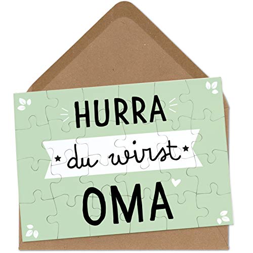 OWLBOOK Du wirst Oma Puzzle mit Brief-Umschlag Geschenke Geschenkideen für die Familie zur Geburt & Schwangerschaft verkünden von OWLBOOK