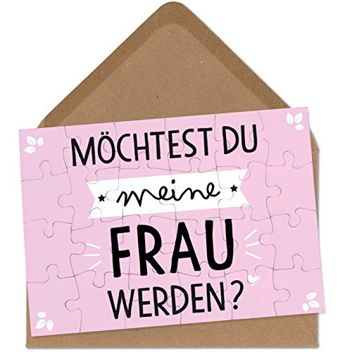 OWLBOOK Möchtest du Meine Frau Werden Puzzle mit Brief-Umschlag Geschenke Geschenkideen als Heiratsantrag zur Hochzeit & Verlobung von OWLBOOK