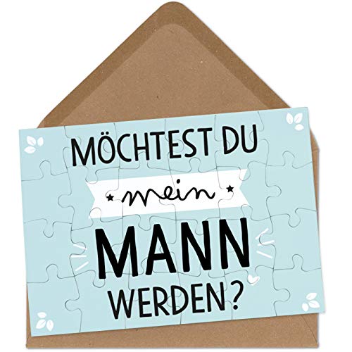 OWLBOOK Möchtest du mein Mann werden Puzzle mit Brief-Umschlag Geschenke Geschenkideen als Heiratsantrag zur Hochzeit & Verlobung von OWLBOOK