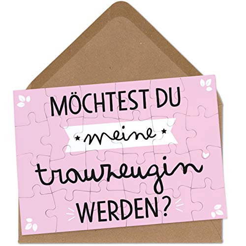 OWLBOOK Trauzeugin Fragen Puzzle mit Brief-Umschlag Geschenke Geschenkideen für Trauzeugin zur Hochzeit & Verlobung von OWLBOOK