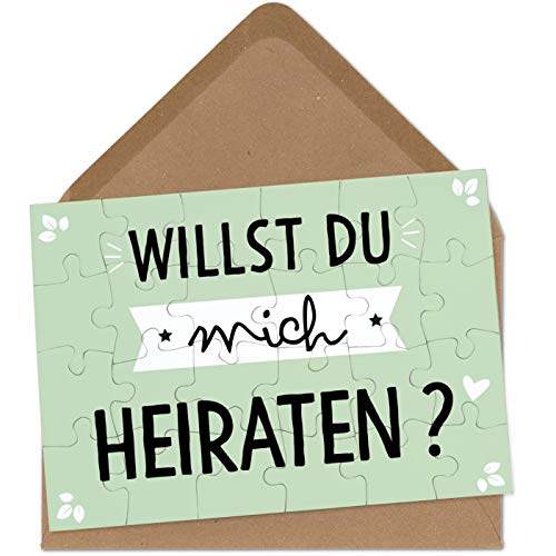 OWLBOOK Willst du Mich heiraten Puzzle mit Brief-Umschlag Geschenke Geschenkideen als Heiratsantrag zur Hochzeit & Verlobung von OWLBOOK