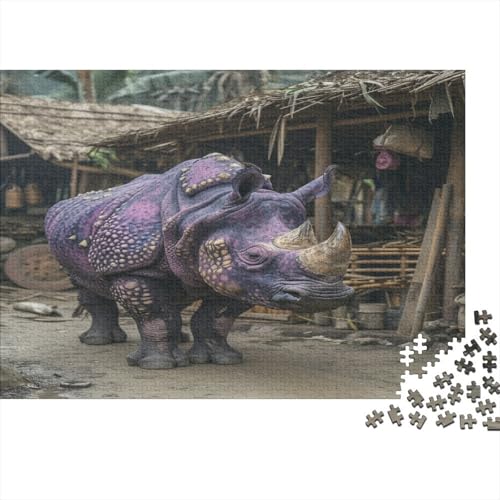 Rhinoceros Puzzle 1000 Teile Puzzle Erwachsene Schwieriges Schwer Puzzle Für Erwachsene Und Kinder Ab 14 Jahren Puzzel 1000pcs (75x50cm) von OYINAVTEX