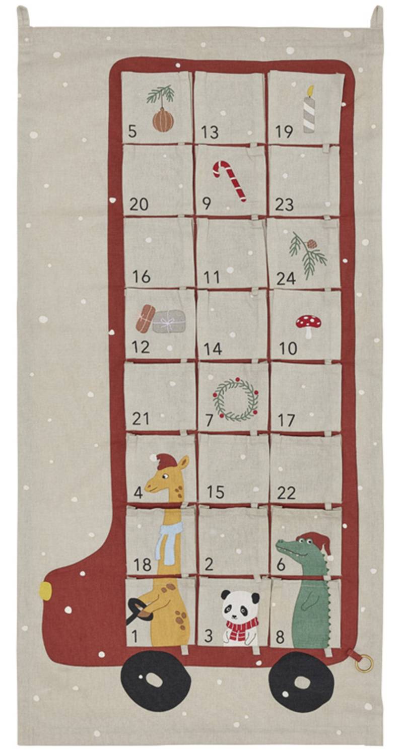 OYOY Bus Adventskalender, Clay/Red von OYOY