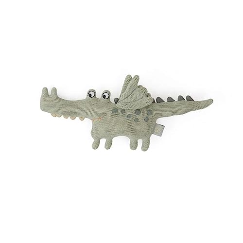 OYOY Mini Rassel Krokodil Darling - Baby Crocodile - Weich Wattiert aus Baumwolle - 33x11 cm (Grün) von OYOY