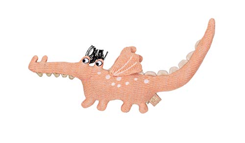 OYOY Mini Rassel Krokodil Darling - Baby Crocodile - Weich Wattiert aus Baumwolle - 33x11 cm (Koralle) von OYOY