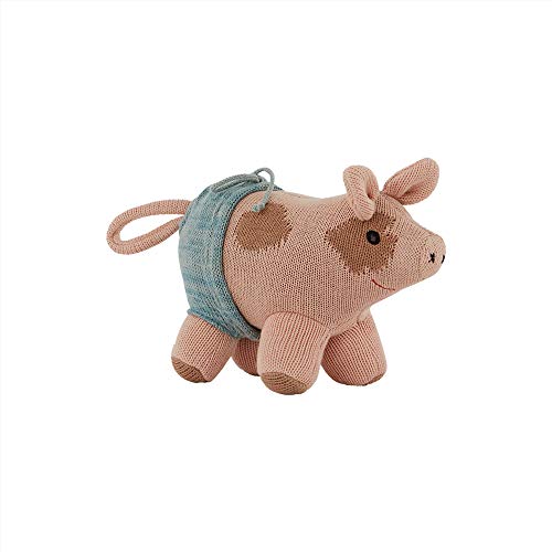 OYOY Stofftier, Kuscheltier Schwein - Hugo Mini Pig - Schweinchen rosa - Baumwolle - L19 x H15 x D12 cm von OYOY