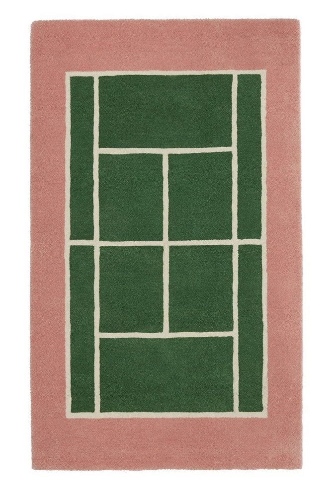 OYOY Tennis Teppich 88x150 cm, Green/Rose von OYOY