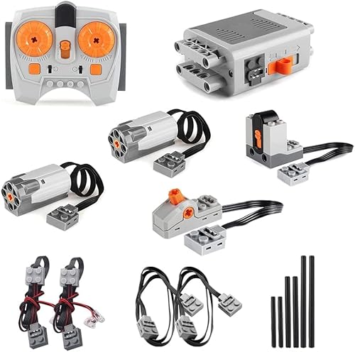 OYTOCLKU 25-teiliges Power Functions Motorset, Wissenschaft und Technologie Power Motor Kit, 1L/2M/1Servo Motoren, Fernbedienung Batterie Box Verlängerung Schalter Empfänger Set (C) von OYTOCLKU