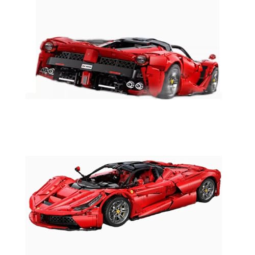 OYTOCLKU Red Supercar Set 4739 Teile Brick Model 14+ Geschenk für Auto Modellbauer von OYTOCLKU