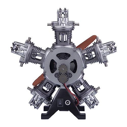 OYUT Motor Modell bausätze, 1:6 Fünf Zylinder Flugzeugmotor Radialmotor Elektromodell, Metallmaschinen DIY-Bausatz, Physik Mechanik Experiment Lehrinstrument - 230+Stück/Set von OYUT