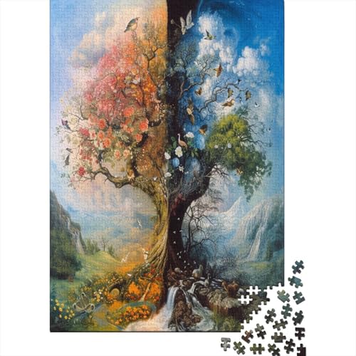 Zweifarbiger Baum Puzzle 1000 Teile,Puzzle Für Erwachsene, Impossible Puzzle,Puzzle 1000 Puzzle Home Dekoration Puzzle,Erwachsenenpuzzle Puzzel 1000pcs (75x50cm) von OZIMORPEL