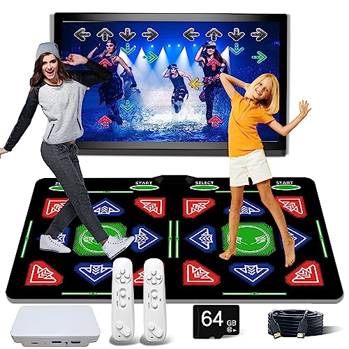 OZLET HDMI-Tanzmatte,64GB,885 Songs,1000 Spiele,81 MTV-Videos.Kombiniert Tanz, Yoga, Aerobic,Laufen, Sport und Denkspiele Kinder.Flanellmaterial,geeignet für den Fernsehgebrauch von OZLET