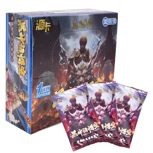 Black Mayth Wuakong Games Sammelkarten, OZXVXZO Black Mayth Wuakong Karten, Anime Card Booster Edition Kartenspiel Sets Games Karten Packs Trading Cards Booster Box als Sammlung 32-Packungen von OZXVXZO