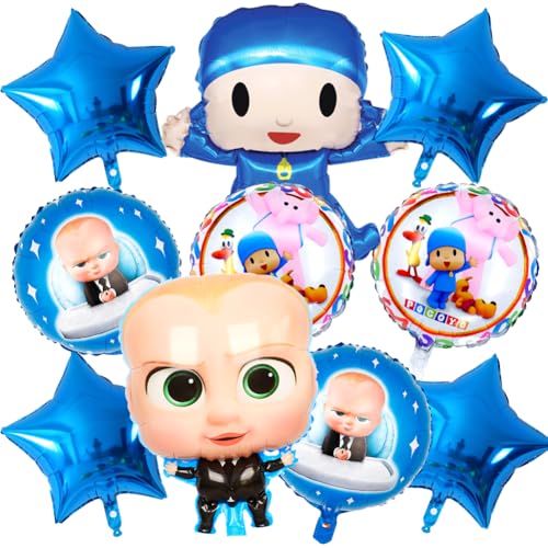 OZXVXZO 10 Stück Bossbaby Geburtstag Deko, Babyboss Luftballons, Party Supplies Set, Cake Topper, für Kinder Geburtstagdeko von OZXVXZO