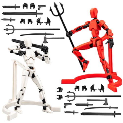 OZXVXZO 2 Stück T13 Action Figure, T13 Action Figure, Action Figures mit Mehreren Gelenken 3D-Druck von Beweglichen Figuren Lucky 13 Roboter-Actionfigur Roboter-Actionfigur Desktop Dekorationen von OZXVXZO