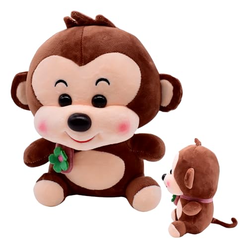 OZXVXZO AFFE Kuscheltier Plüschtier Stofftier Spielzeug, Monkey Toys Kissenpuppe Kinder Geburtstage Weihnachten Geschenke für Jungen und Mädchen (26 cm, Braun) von OZXVXZO