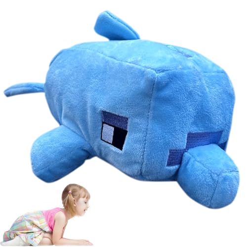 OZXVXZO Min-ecraft Kuscheltier, Hai Kuscheltier Delfin Spielzeug, Creeper plüschtier Blau Klein Animals Toys Plüsch Fisch Spielzeug 28 cm von OZXVXZO