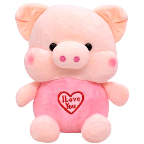 OZXVXZO Schwein Plüschtier Kuscheltier, Stofftier Schwein Pink Plüsch Spielzeug Tier Plüschkissen Weich Kissen Geschenk Kinder Geburtstag (26 cm, Pink) von OZXVXZO