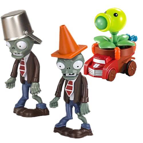 OZXVXZO Zoombies Figuren, 6 Stück Zoombies Pflanzen Figuren Set, Autos Spielzeug Zombies Spielzeug Actionfiguren Tortendeko Party Dekoration Figuren, Kuchen Dekoration Zubehör, Kinder Geschenk von OZXVXZO