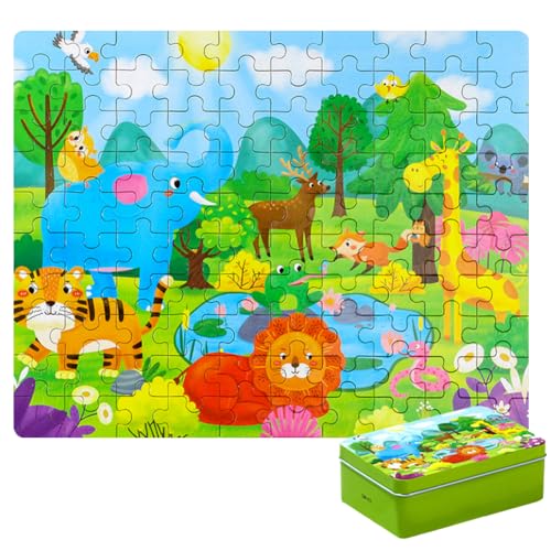 Puzzle Kinder 100 Teile Tierische Puzzleteile Puzzle Spielzeug Kinderpuzzle Kinder Spielzeug Pädagogisches Spielzeug Puzzle Farbenfrohes Legespiel Für Kinder 3 4 5 6 Jahren von OZXVXZO