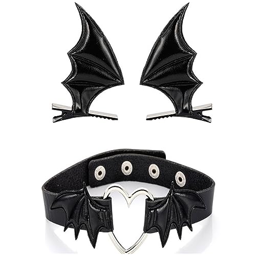 Haarspangen für Mädchen, Gothic, Halloween, Cosplay, Teufelsflügel, Haarnadel, Kopfbedeckung, Punk, Haarschmuck, einzigartige schwarze Kopfbedeckung, Halloween-Partyzubehör von Oadnijuie