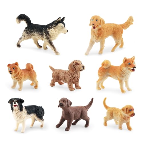 Oadnijuie Hundefiguren Spielset Hundekuchen Cupcake Hundefiguren Spielzeugset Welpenfigur Hundecharakter Kollektion von Oadnijuie