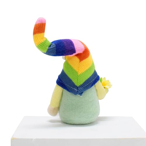 Oadnijuie Kleine Puppen mit Regenbogen Zwerg Deko Handwerk Ornament Regenbogen Neujahr Geburtstag Party Dekoration Kinder Gesichtslose Puppen Dekoration von Oadnijuie