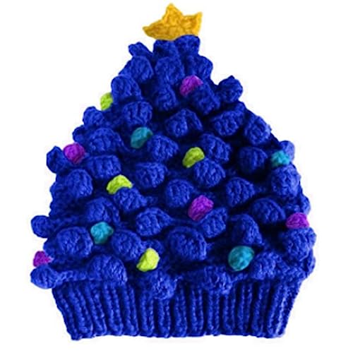 Oadnijuie Weihnachtsbaummütze, gestrickte Häkelkappe, Haushaltskopf-Dekorationen für Zuhause, Festival, Urlaub, Party, Dekoration, Urlaubshut von Oadnijuie