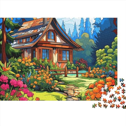 500 Teile Bergdorf-Hütte Puzzles Für Erwachsene Teenager Stress Relief Familie Puzzle Spiel Wandkunst 500 Stück Puzzle Pädagogisches Spiel Spielzeug Geschenk 500pcs (52x38cm) von OakiTa