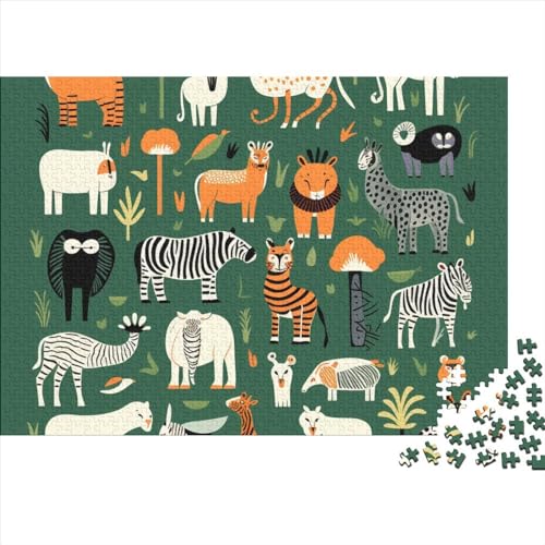 Animal World 1000 Pieces, Impossible Puzzle, Animals in The ForestPuzzle Game, for Adults Stress Relieve Children Educational for Adults and Children from 14 Years 1000pcs (75x50cm) von OakiTa