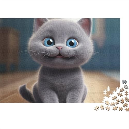 British Shorthair 1000 Pieces, Impossible Puzzle, Cute Cat Puzzle Game, for Adults Stress Relieve Children Educational for Adults and Children from 14 Years 1000pcs (75x50cm) von OakiTa