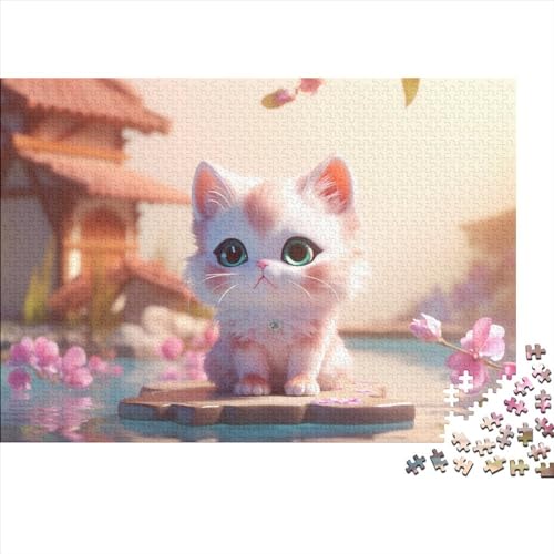 Pink Kitten Puzzle 1000 + Puzzle for Adults, 3D Rendering Puzzle Game, for Adults Stress Relieve Game Toy Gift for Adults and Children from 14 Years 1000pcs (75x50cm) von OakiTa