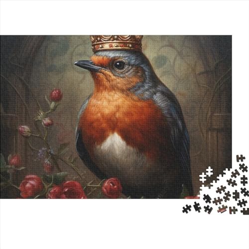 Robin 1000 Pieces, Impossible Puzzle, BirdSkill Game for The Whole Family, for Adults Stress Relieve Children Educational for Adults and Children from 14 Years 1000pcs (75x50cm) von OakiTa