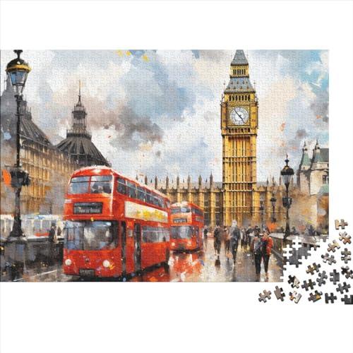 by The Thames River in London, UK 1000 Pieces Puzzles Puzzle for Adults, Big Ben Puzzle Game, for Adults Stress Relieve Family Puzzle Game for Adults and Children from 14 Years 1000pcs (75x50cm) von OakiTa