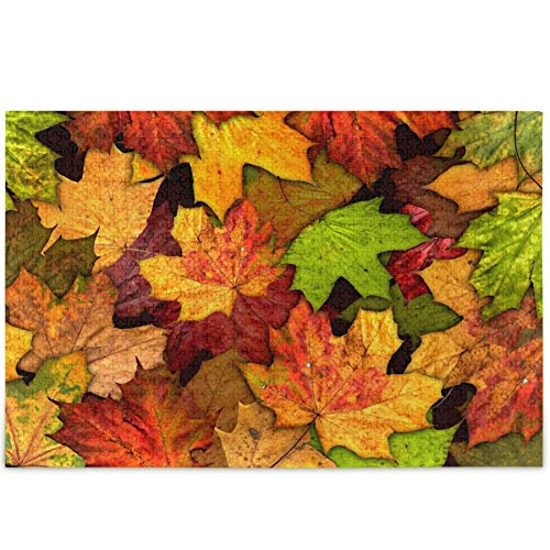 Oarencol Herbst Ahornblätter Herbst Landschaft Puzzle 500 Teile Puzzle für Erwachsene Kinder 1000 pieces multi von Oarencol