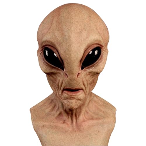 Alien Maske Erwachsene Halloween Masken beängstigende Vollkopf Realistische Maske gruselige Alien -Requisiten -Kostüm -Kostüm für Halloween Cosplay Party Hautfarbe, Alien Maske Erwachsene, Alien Mask von Obelunrp