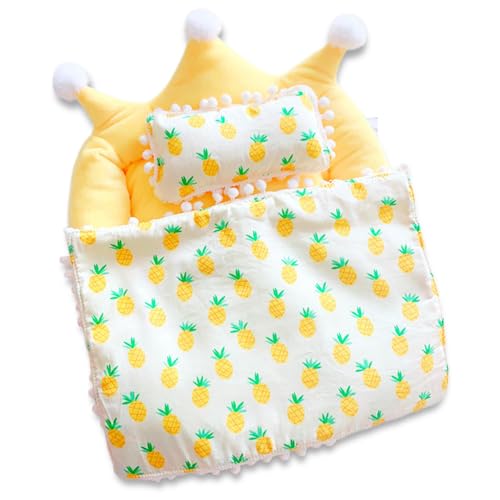 Babypuppenbett, 32 x 30 cm Ananasmuster Puppennest mit Kissen & Decke, Puppenspielet für 20 cm Puppen Babypuppenbett, 32 x 30 cm Ananasmuster Puppennest mit Kissen & Decke, Puppenspielet für 20 cm Puppen von Obelunrp