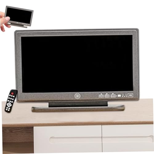 Dollhouse Möbel, 1:12 Spielzeugfernseher, lebensechter Dollhouse -Fernseher mit Fernbedienung, 3.4x2, 2 x 0, 7 Zoll Harzminiaturzubehör für Kinder, Möbel, Weihnachtsdekoration Dollhouse Möbel, 1:12 Spielzeugfernseher, lebensechter Dollhouse -Fernseher mit Fernbedienung, 3.4x2, 2 x 0, 7 Zoll Harzminiaturzubehör für Kinder, Möbel, Weihnachtsdekoration von Obelunrp