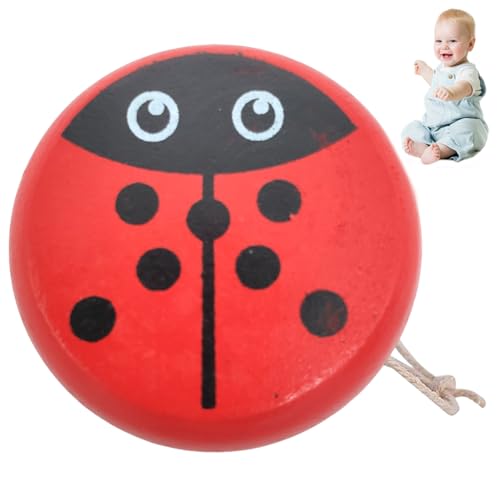 Holz Yoyo für Kinder Anfänger | Ladybug Yoyo mit String tragbares niedliches Ladybug-Muster Holzkinder Yoyo Eduation Fun Kleinkind Yoyo für praktische Fähigkeiten und Flexibilität Development Gift Gi von Obelunrp