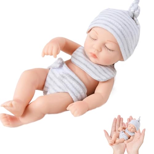 Mini -Babypuppen, 7 Zoll niedliche realistische Neugeborene -Babypuppe, weiche Vinyl winzige Puppe mit Streifenkleidung, tragbare Mini -Silikonpuppen für Kindergeschenke, Weihnachtsdekoration Mini -Babypuppen, 7 Zoll niedliche realistische Neugeborene -Babypuppe, weiche Vinyl winzige Puppe mit Streifenkleidung, tragbare Mini -Silikonpuppen für Kindergeschenke, Weihnachtsdekoration von Obelunrp