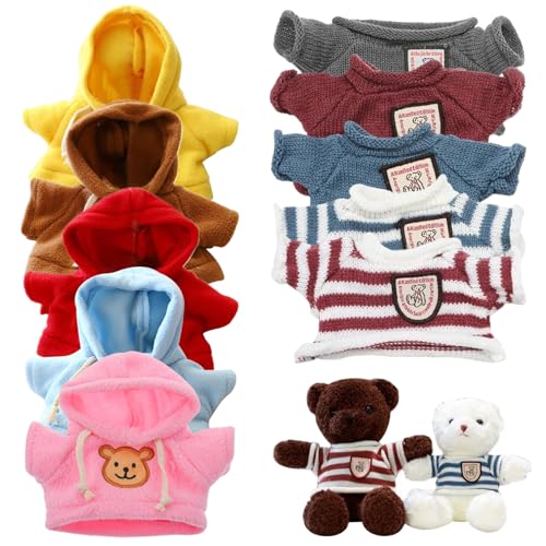 Obelunrp 10 pcs gefüllte Tierkleidung weiche und komfortable Teddybär-Kleidung und Pullover Cartoon lustige DIY für Stofftiere passen die meisten 6-8 Zoll Bärenspielzeug, Tier, Weihnachtsdekoration Obelunrp 10 pcs gefüllte Tierkleidung weiche und komfortable Teddybär-Kleidung und Pullover Cartoon lustige DIY für Stofftiere passen die meisten 6-8 Zoll Bärenspielzeug, Tier, Weihnachtsdekoration von Obelunrp