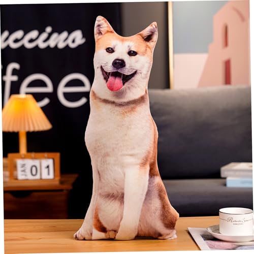 Obelunrp Hundeförmisches Kissen, 20 -Zoll -3D -Hundeplüschkissen, lustiges Shiba Inu gefülltes Tier, weiches Plüschkissen für Sofa Couch Bettdekorationen von Obelunrp