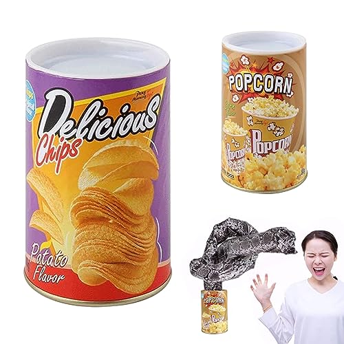 Obelunrp Kartoffelchip -Schlange Dose, 2pcs Sprungschrecken Halloween Dekorationen, Sprung Frühlingsüberraschung Schlangenspielzeug für Aprilscherz Tag Halloween Party von Obelunrp