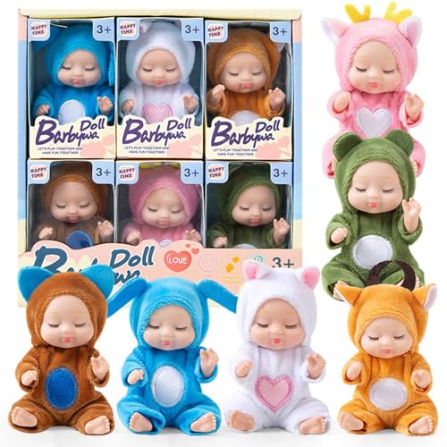 Obelunrp Mini -Babypuppen, 6pcs 4,3 Zoll winzig von Obelunrp