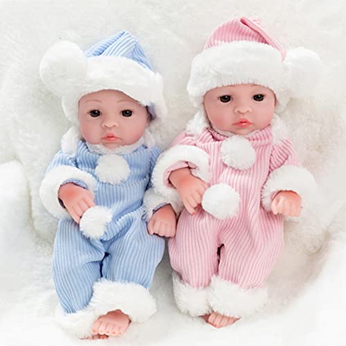 Obelunrp Puppen, 2pcs 10,6 -Zoll -Vinyl Körper lebensechter Babypuppe mit Pyjama & Hut, wiedergeborene Babypuppen für Kinder im Alter von 3+ von Obelunrp