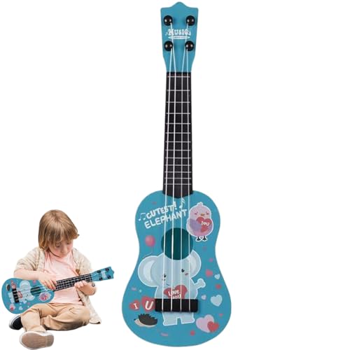 Obelunrp Ukulele für Kinder, 16 -Zoll -ABS -Kinder Ukulele, Elefantmuster Kleinkind Ukulele, Frühes Bildungsinstrument Toys für Kinder Mädchen Jungen (blau) von Obelunrp