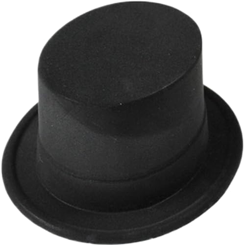 Retro Top -Hut Magier Schwarze Farbhut | Top -Hut, 5 Zoll schwarzer Top -Hut, modischer Magierhut, Retro Fedora Hüte für Männer Frauen Kinder Flockung Partyhut für Rollenfeiern Festival Festival von Obelunrp